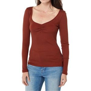 Madewell ribbed sweetheart long sleeved shirt